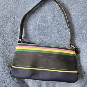 Colorful Striped Shoulder Baguette Bag